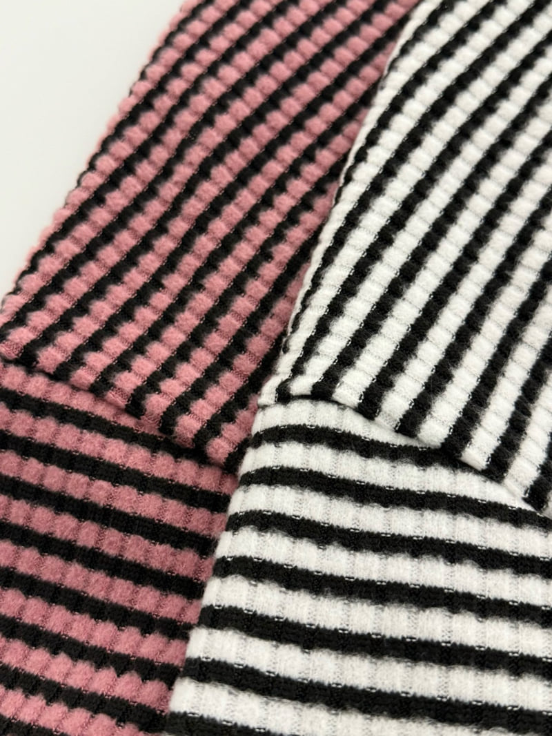 Moran Women - Korean Women Fashion - #restrostyle - Striped Peach Tee - 5