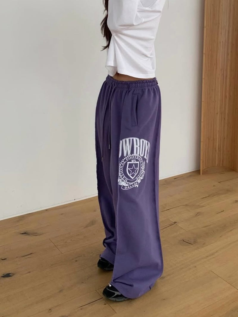 Moran Women - Korean Women Fashion - #romanticstyle - Football Wide Pants