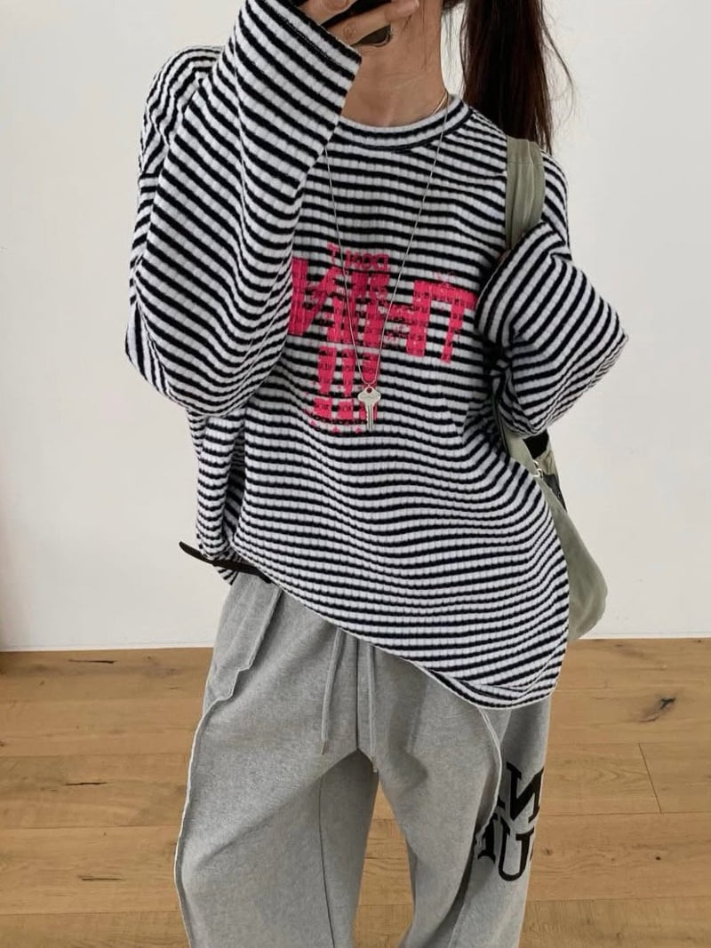 Moran Women - Korean Women Fashion - #shopsmall - Striped Peach Tee - 7