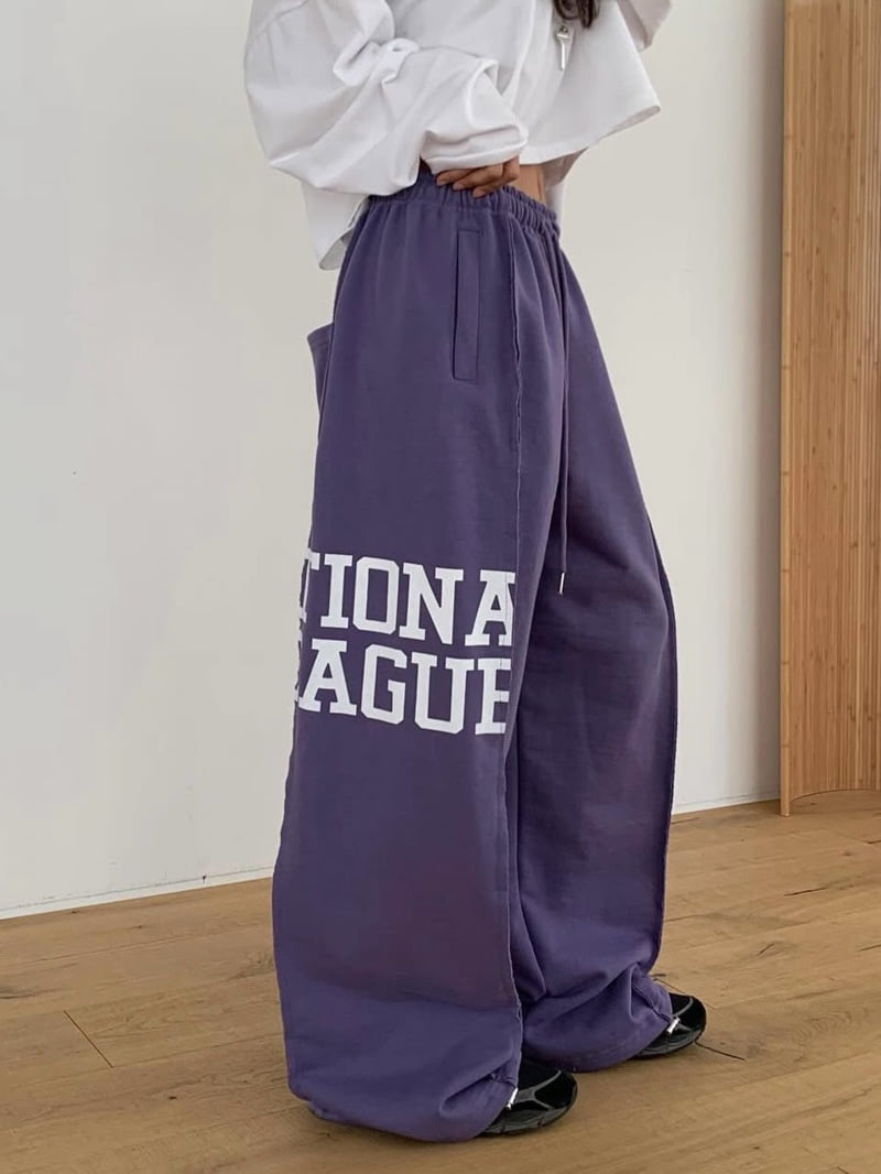Moran Women - Korean Women Fashion - #shopsmall - Football Wide Pants - 2