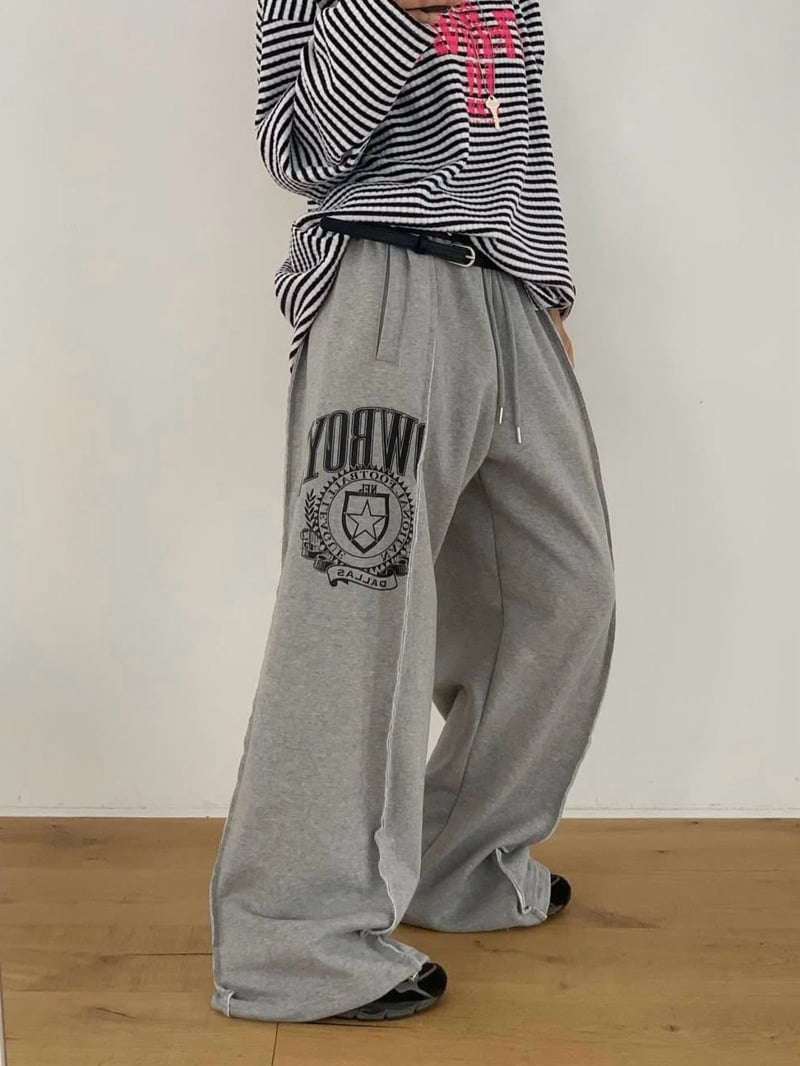 Moran Women - Korean Women Fashion - #thatsdarling - Football Wide Pants - 3