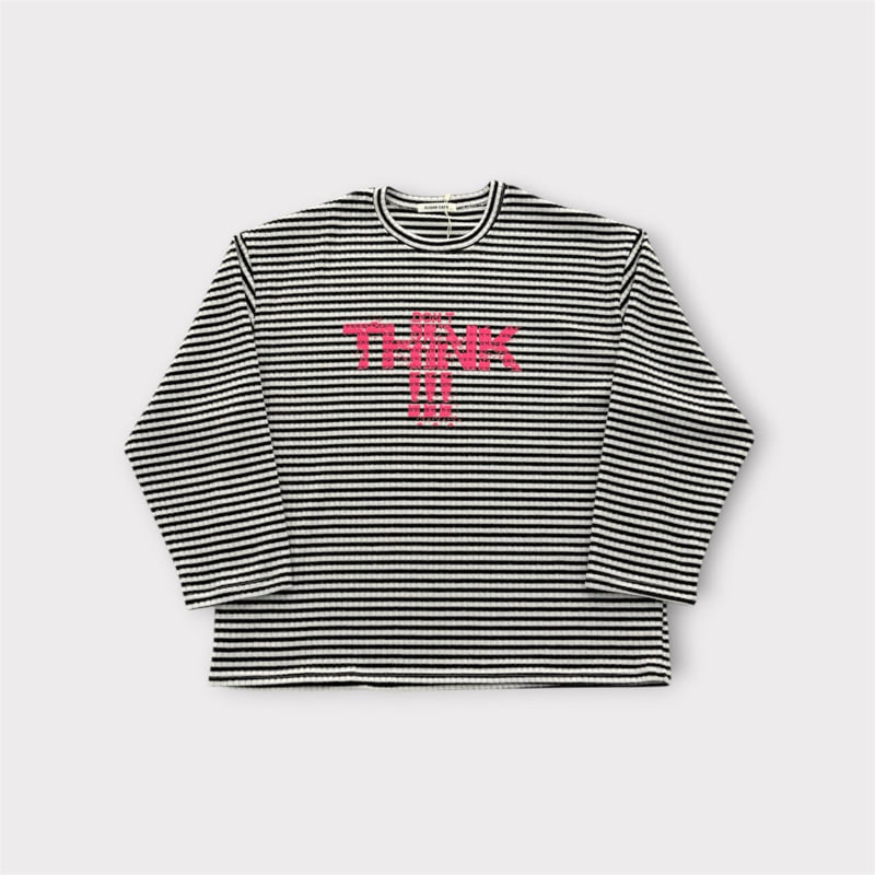 Moran Women - Korean Women Fashion - #womensfashion - Striped Peach Tee
