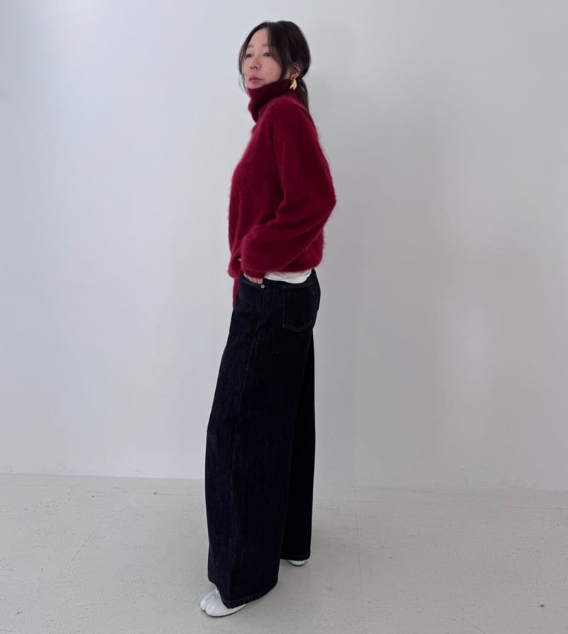 Neroli36 - Korean Women Fashion - #momslook - M Pocket Wide Denim Pants - 7