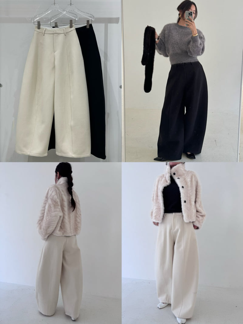 Neroli36 - Korean Women Fashion - #womensfashion - M Wool Curved Pants - 4