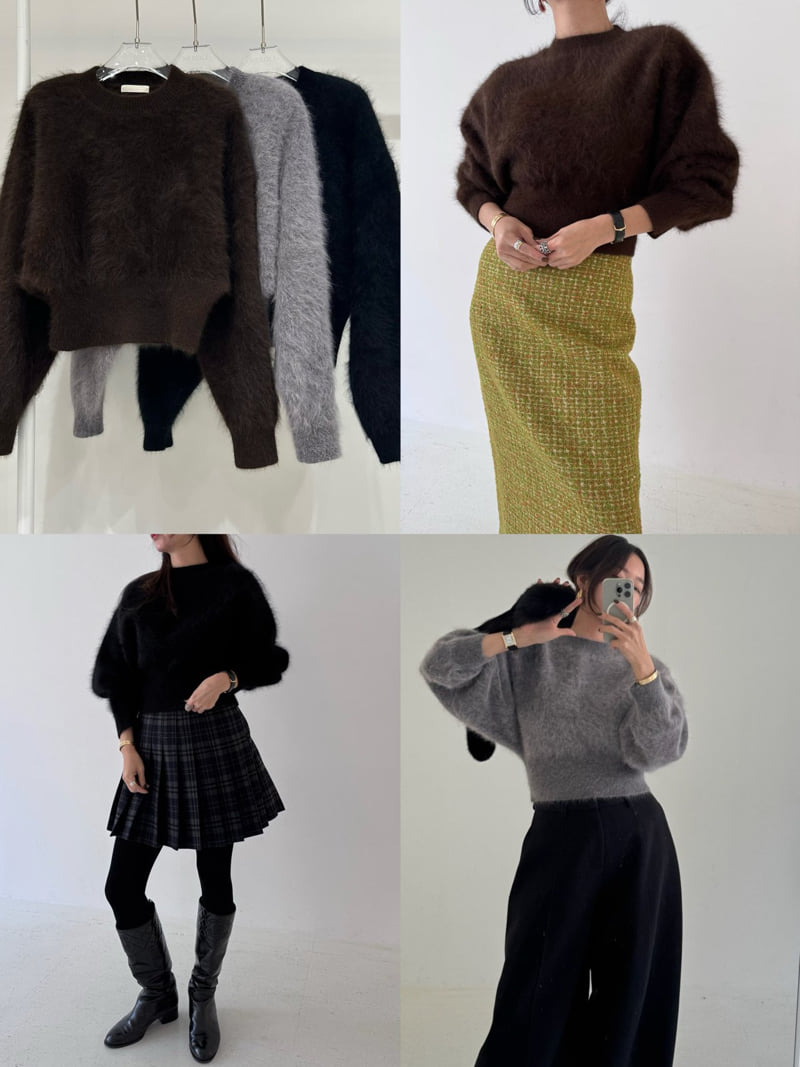 Neroli36 - Korean Women Fashion - #womensfashion - M Rabbit Crop Knit - 4