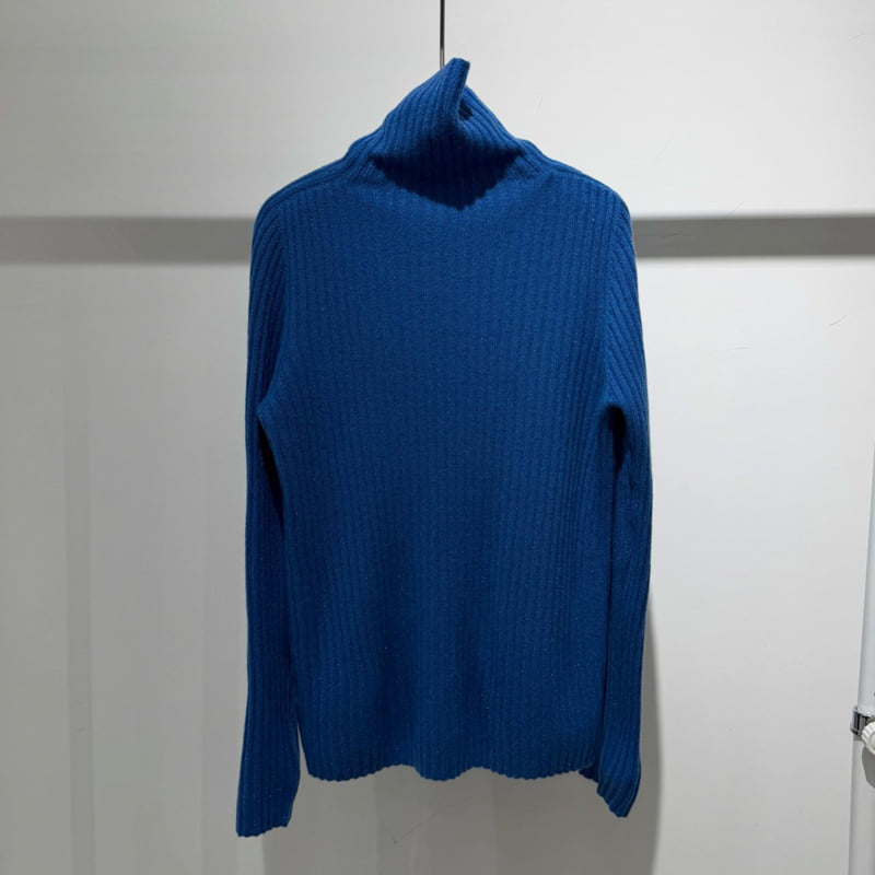 Neroli36 - Korean Women Fashion - #womensfashion - M Ribbed Pearl Turtleneck Tee - 3