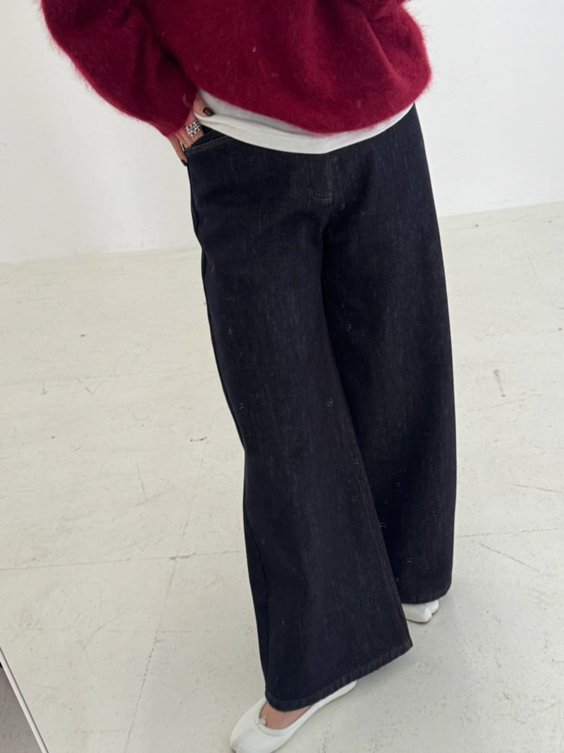 Neroli36 - Korean Women Fashion - #womensfashion - M Pocket Wide Denim Pants - 8
