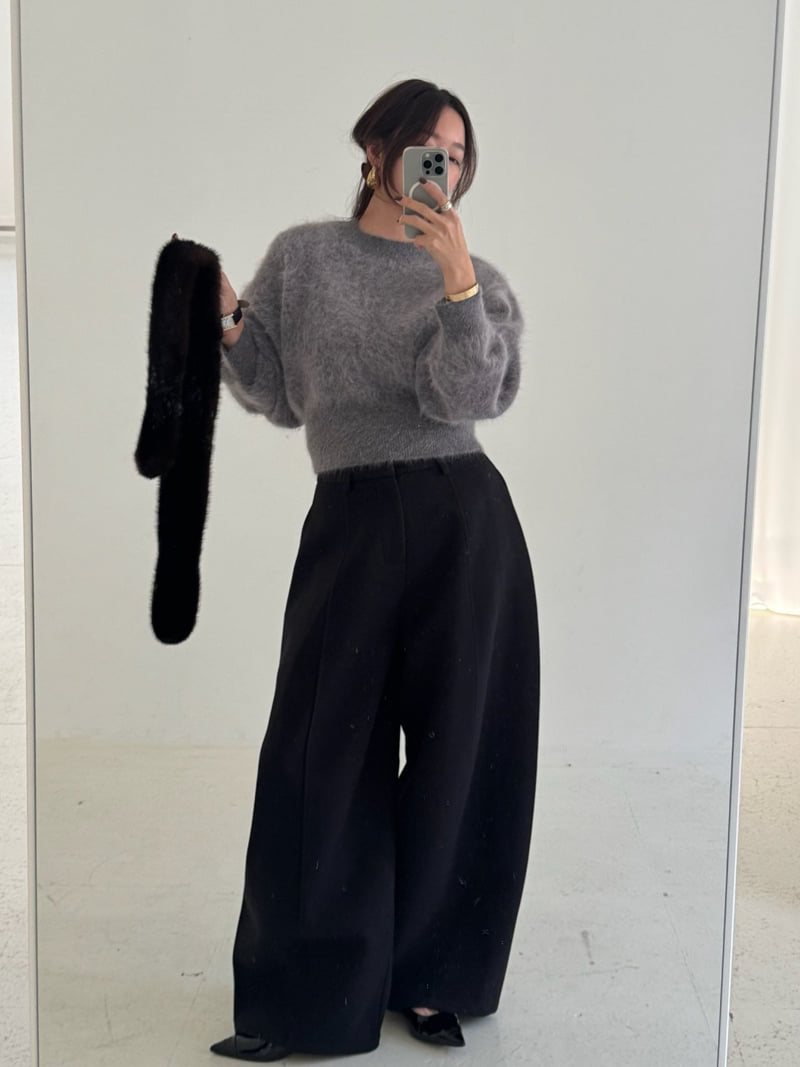 Neroli36 - Korean Women Fashion - #womensfashion - M Wool Curved Pants - 5