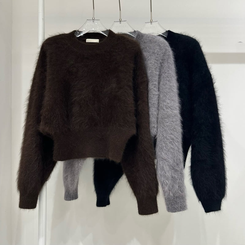 Neroli36 - Korean Women Fashion - #womensfashion - M Rabbit Crop Knit