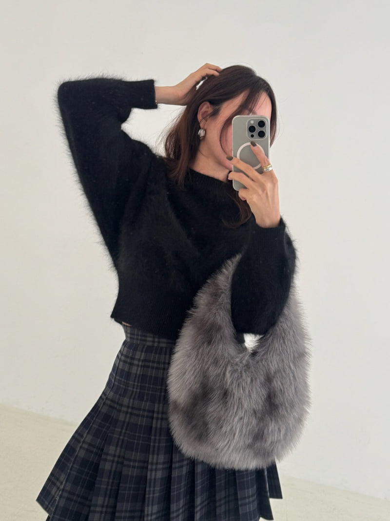 Neroli36 - Korean Women Fashion - #womensfashion - M Rabbit Crop Knit - 5