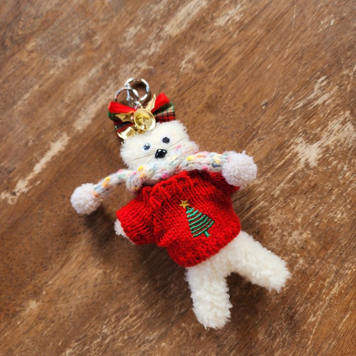 Newerly - Korean Women Fashion - #womensfashion - Christmas Bearded Cat Keyring