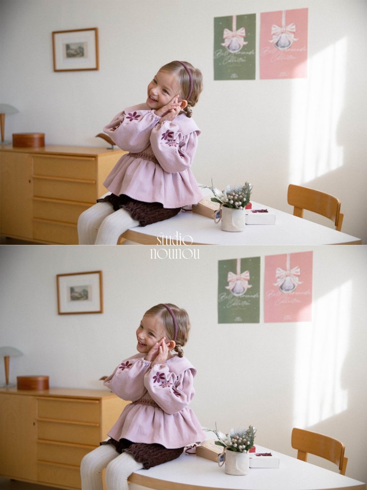 Nounou - Korean Children Fashion - #toddlerclothing - Embroidered Pippi Blouse - 5