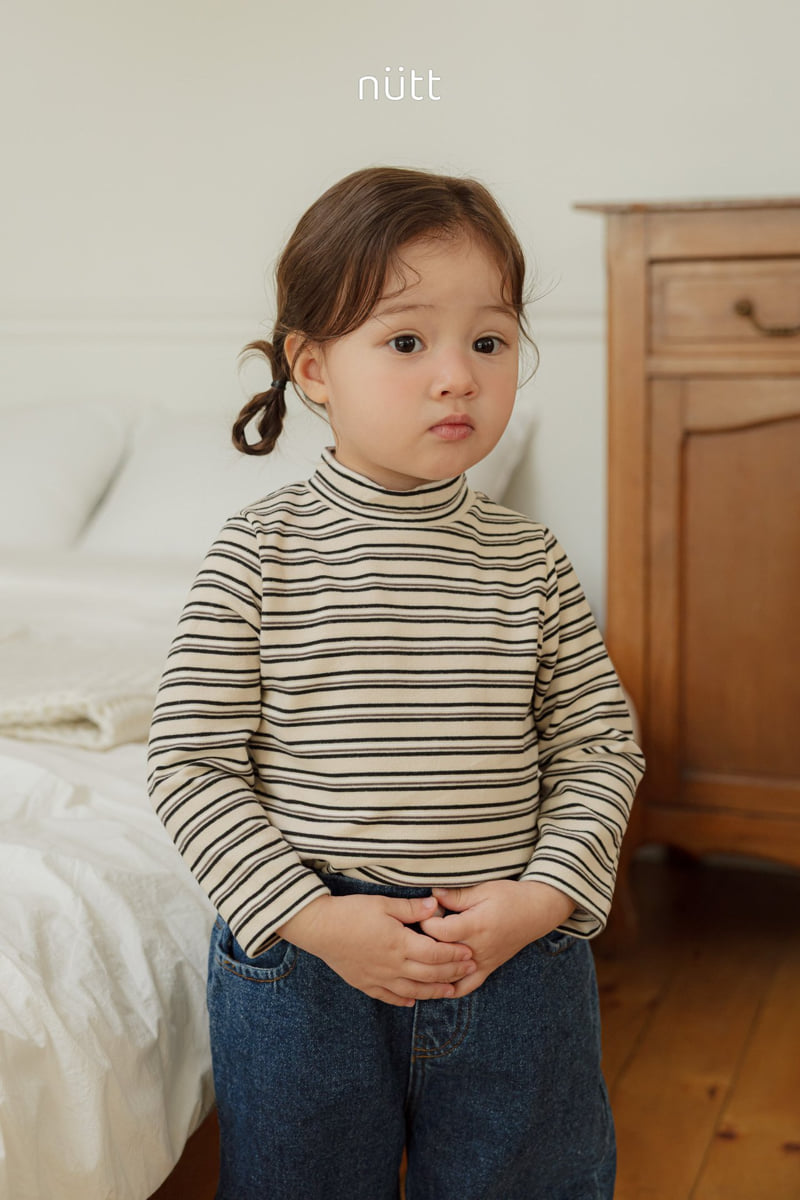 Nutt - Korean Baby Fashion - #babyboutiqueclothing - Monshell Half Turtleneck Tee (Stripe) - 9