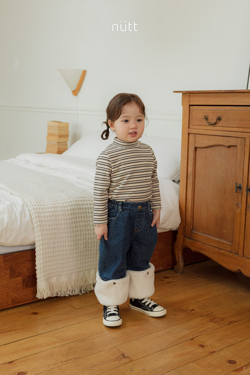 Nutt - Korean Baby Fashion - #babyclothing - Monshell Half Turtleneck Tee (Stripe) - 10