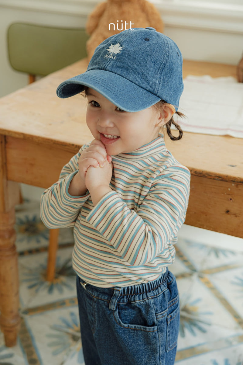 Nutt - Korean Baby Fashion - #babyoutfit - Monshell Half Turtleneck Tee (Stripe) - 3