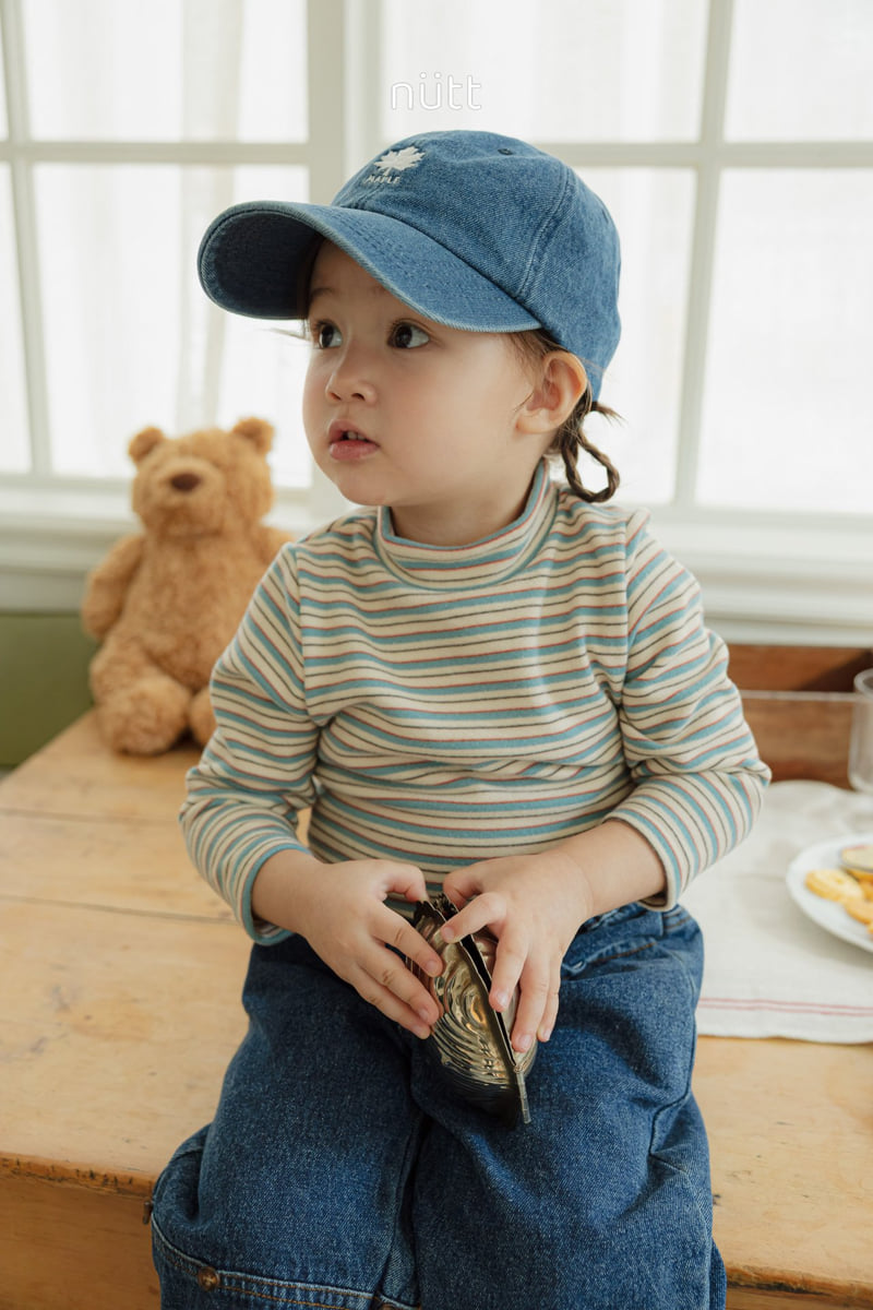 Nutt - Korean Baby Fashion - #babyoutfit - Monshell Half Turtleneck Tee (Stripe) - 4