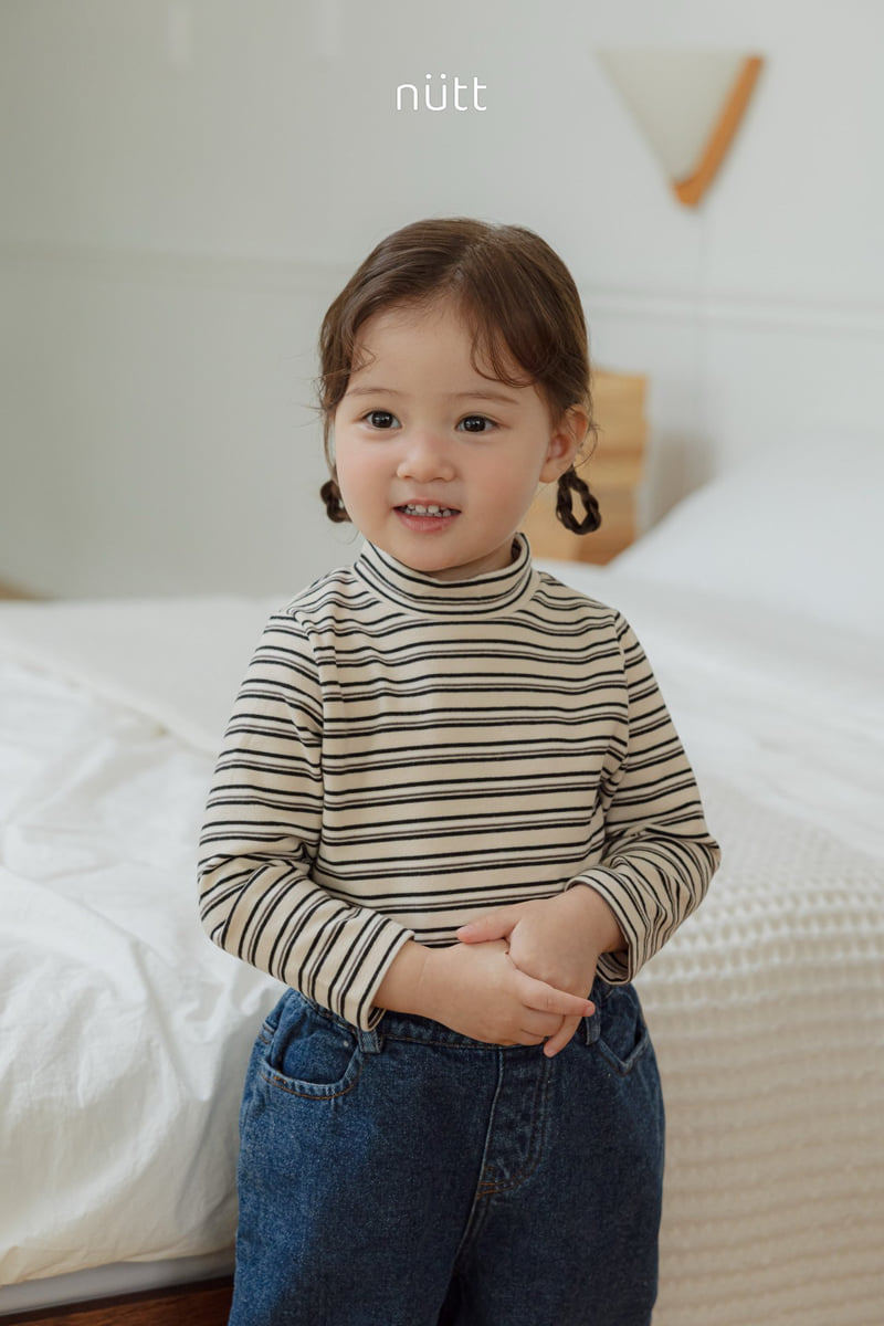 Nutt - Korean Baby Fashion - #smilingbaby - Monshell Half Turtleneck Tee (Stripe) - 7