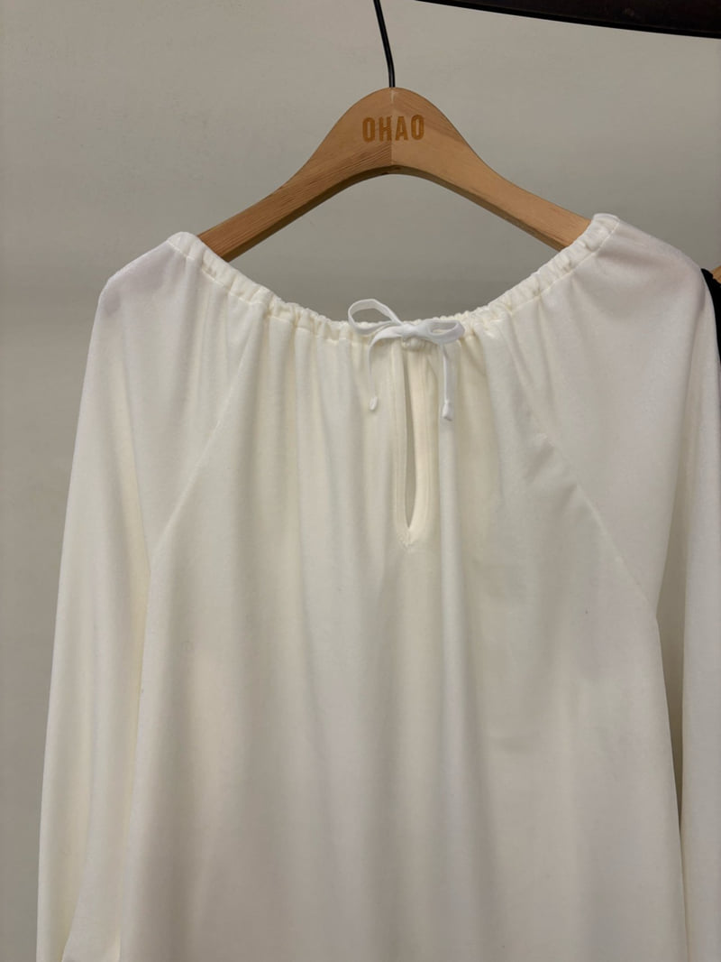 Ohao - Korean Women Fashion - #momslook - Velvet Blouse - 2