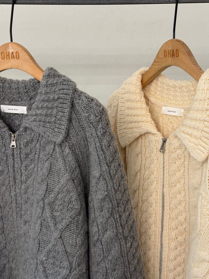 Ohao - Korean Women Fashion - #womensfashion - Collar Boyfit Knit - 3
