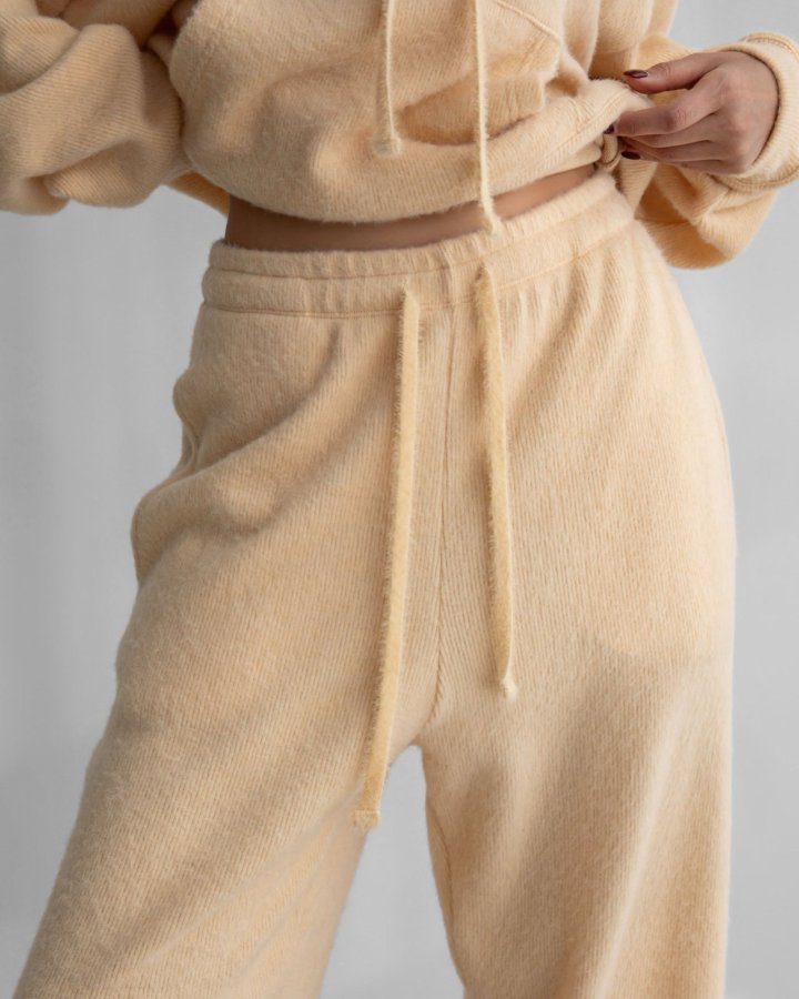 Paper Moon - Korean Women Fashion - #momslook - Hairy Texture Cozy Jogger Pants