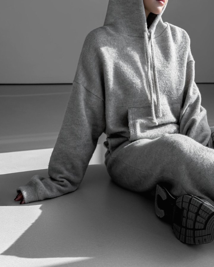 Paper Moon - Korean Women Fashion - #momslook - Hairy Texture Cozy Hooded Top - 3