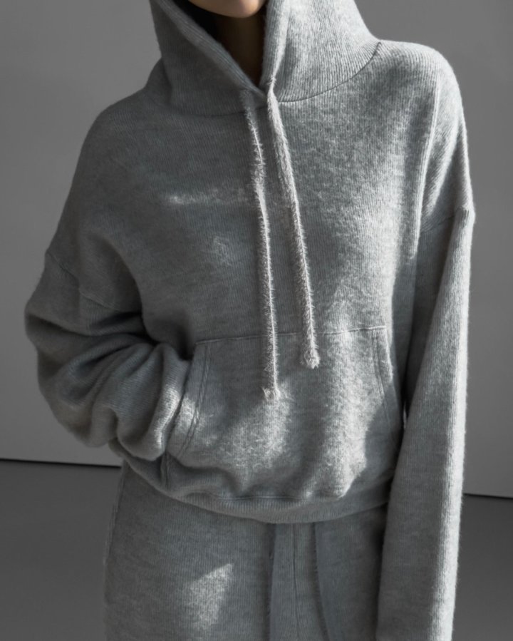 Paper Moon - Korean Women Fashion - #momslook - Hairy Texture Cozy Hooded Top - 5