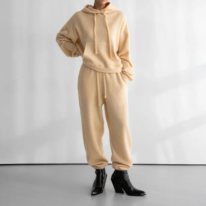 Paper Moon - Korean Women Fashion - #momslook - Hairy Texture Cozy Hooded Top - 2