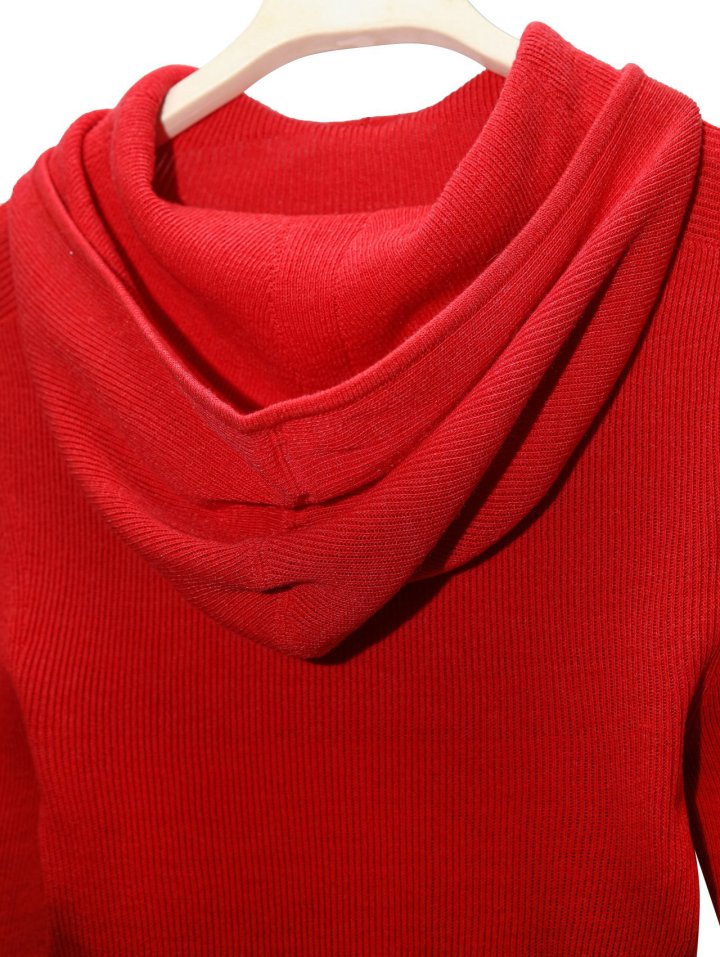 Paper Moon - Korean Women Fashion - #momslook - Whole Garment Hood Knit Top - 11