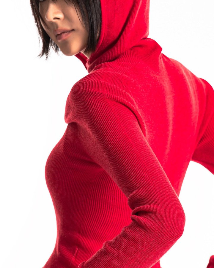 Paper Moon - Korean Women Fashion - #momslook - Whole Garment Hood Knit Top - 3