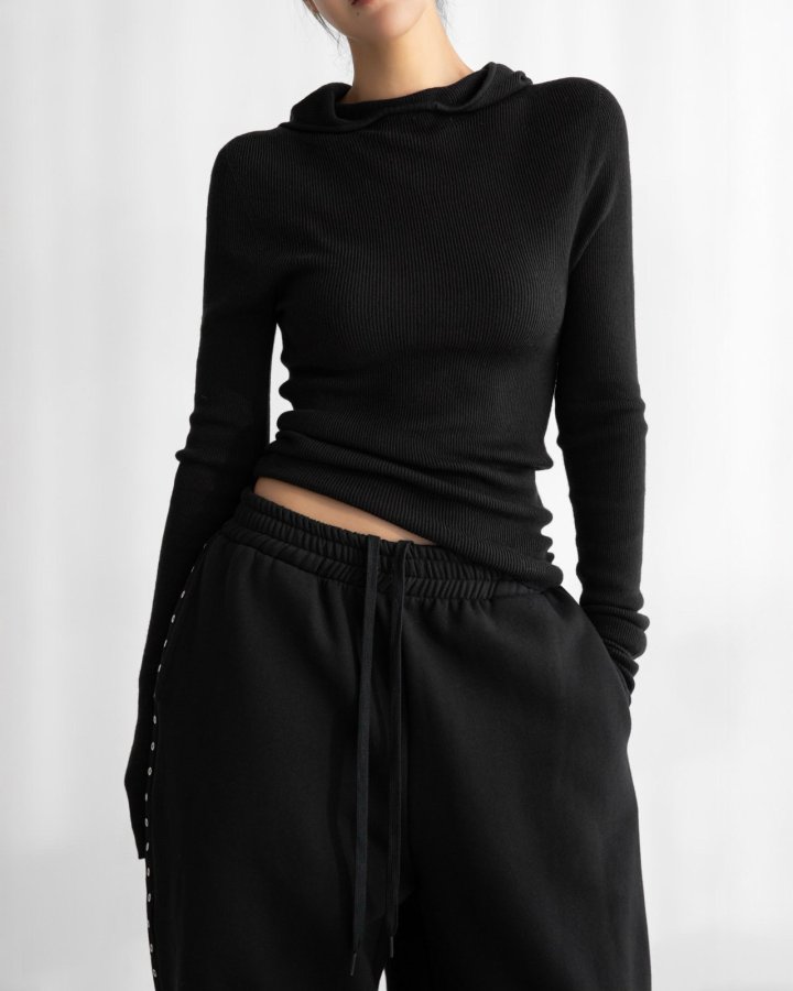 Paper Moon - Korean Women Fashion - #womensfashion - Whole Garment Hood Knit Top - 4