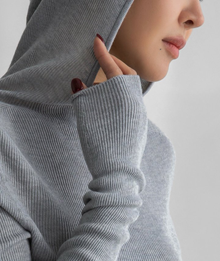 Paper Moon - Korean Women Fashion - #momslook - Whole Garment Hood Knit Top