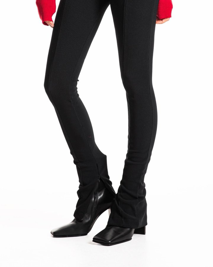 Paper Moon - Korean Women Fashion - #womensfashion - Ribbed Side Slit Leggings - 4