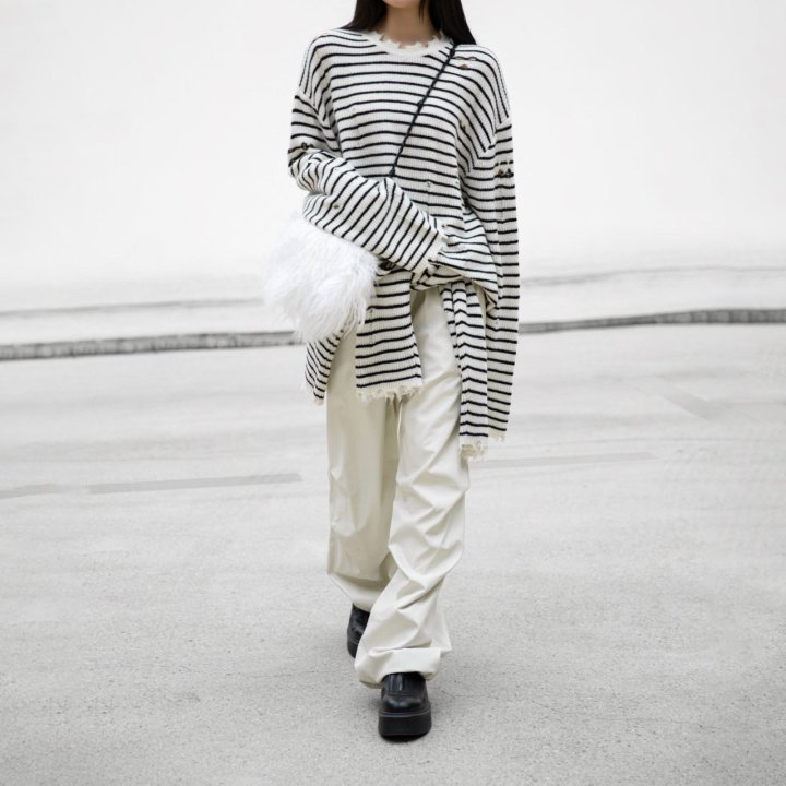 Paper Moon - Korean Women Fashion - #momslook - Glossy Wide Parachute Pants - 3
