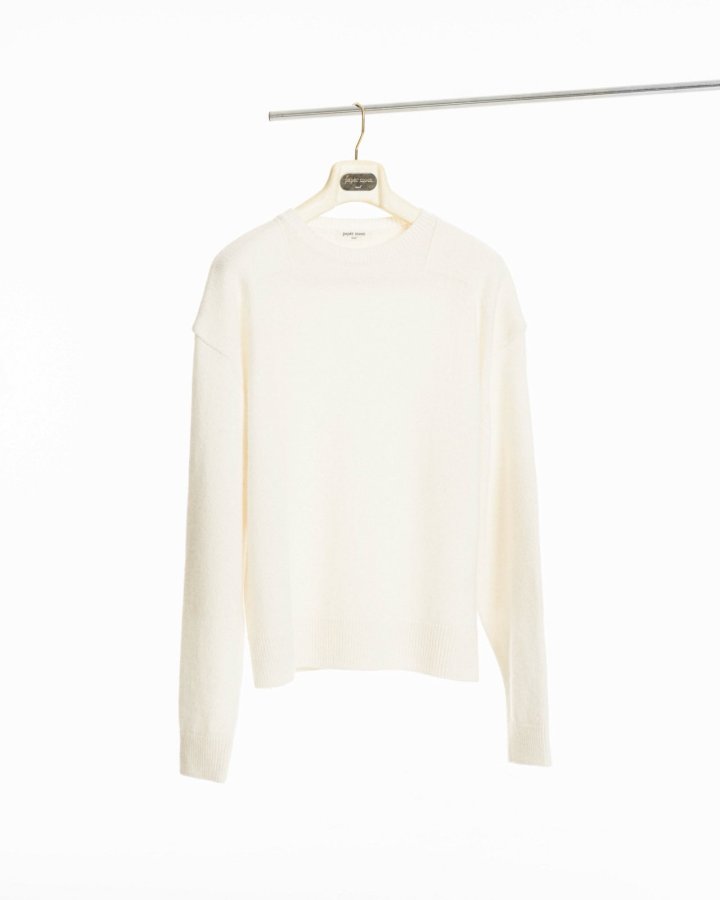 Paper Moon - Korean Women Fashion - #momslook - Double Knitting Shoulder Detail Round Neck Knit - 3