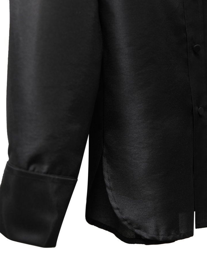 Paper Moon - Korean Women Fashion - #momslook - Luxe Double Sleeve Caos Detail Organza Shirt - 12