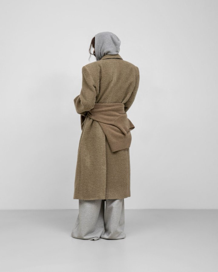Paper Moon - Korean Women Fashion - #momslook - Luxe Bouclé Alpaca Wool Oversized Three Button Maxi Coat - 5