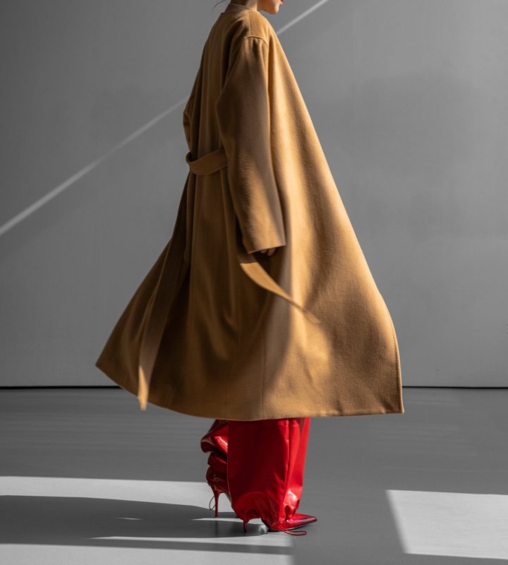 Paper Moon - Korean Women Fashion - #momslook - Luxe Cashmere Wool Stitch Point Robe Belted Coat - 2