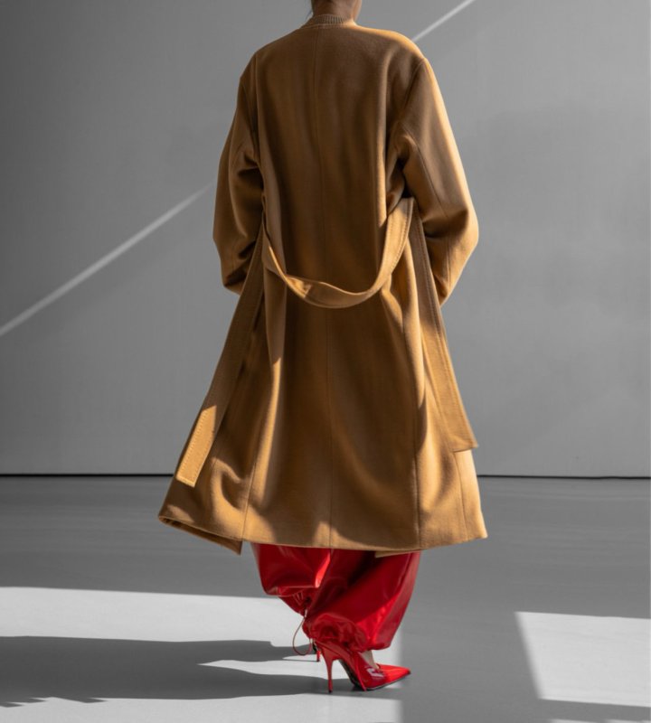 Paper Moon - Korean Women Fashion - #womensfashion - Luxe Cashmere Wool Stitch Point Robe Belted Coat - 4