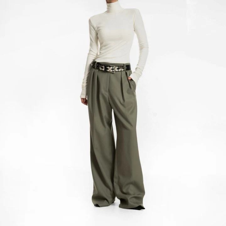 Paper Moon - Korean Women Fashion - #momslook - Back Open Detail Turtleneck Long Sleeve Tee - 5