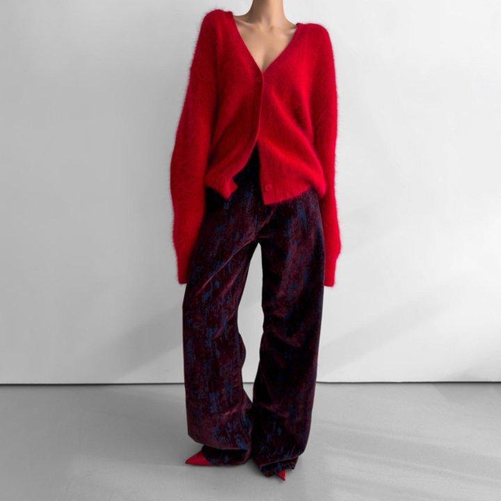 Paper Moon - Korean Women Fashion - #momslook - Velvet Crack Detail Denim Wide Pants - 2