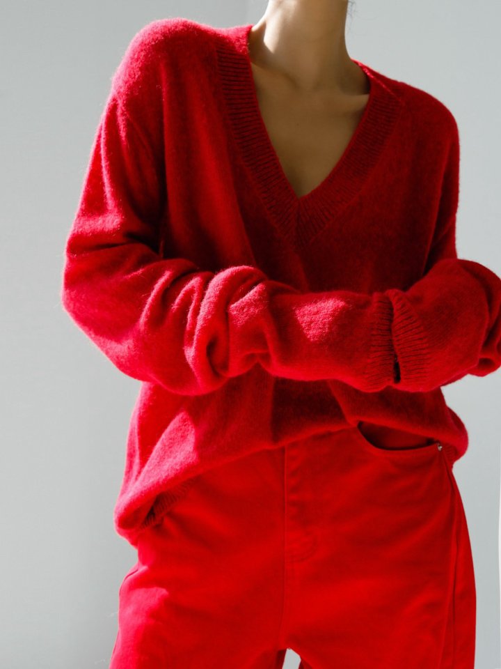 Paper Moon - Korean Women Fashion - #womensfashion - Alpaca Wool Deep V Neck Knit Top - 4