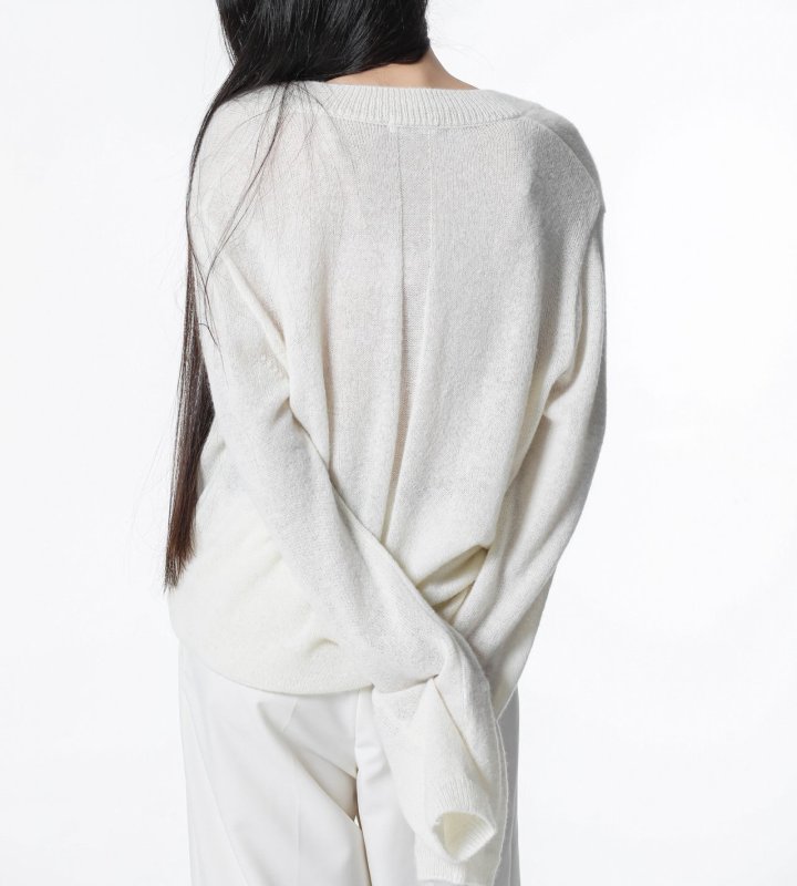 Paper Moon - Korean Women Fashion - #momslook - Alpaca Wool Deep V Neck Knit Top