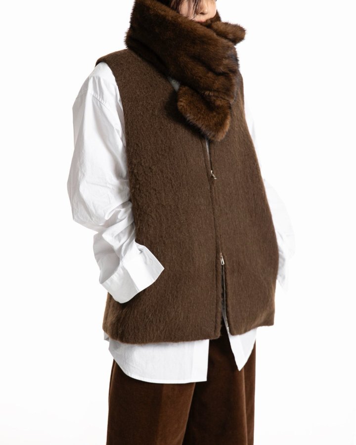 Paper Moon - Korean Women Fashion - #momslook - Alpaca Wool Zip-Up Vest - 4
