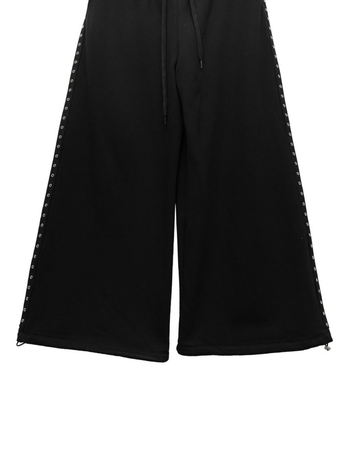 Paper Moon - Korean Women Fashion - #momslook - Oversized Eyelet Line Detail Sweat Wide Pants - 11