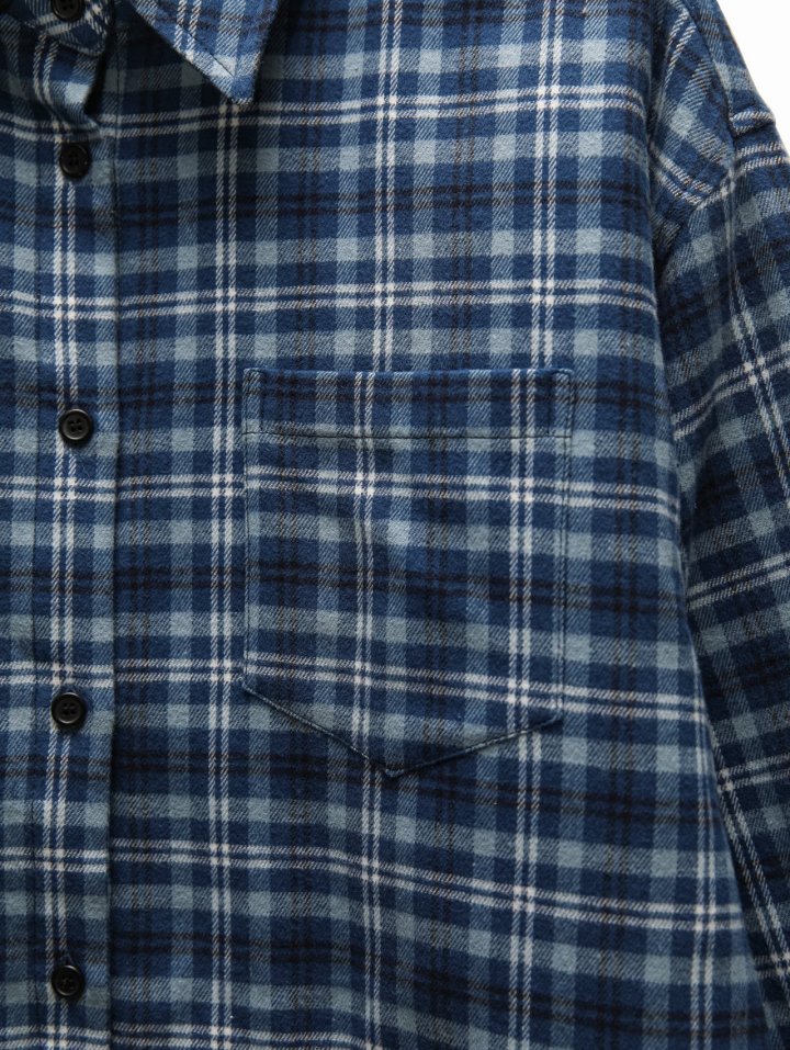 Paper Moon - Korean Women Fashion - #momslook - Oversized Flannel Check Quilted Button Down Shirt Jacket - 10