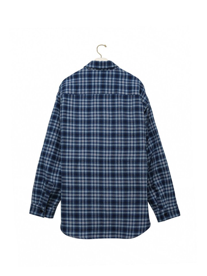 Paper Moon - Korean Women Fashion - #momslook - Oversized Flannel Check Quilted Button Down Shirt Jacket - 6