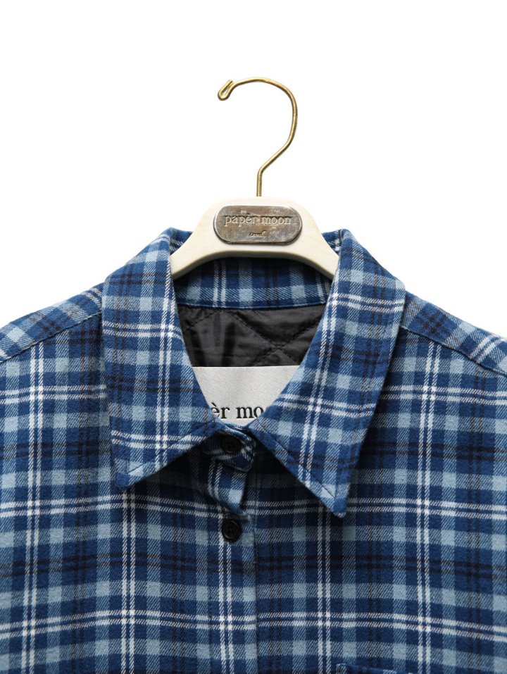 Paper Moon - Korean Women Fashion - #momslook - Oversized Flannel Check Quilted Button Down Shirt Jacket - 8