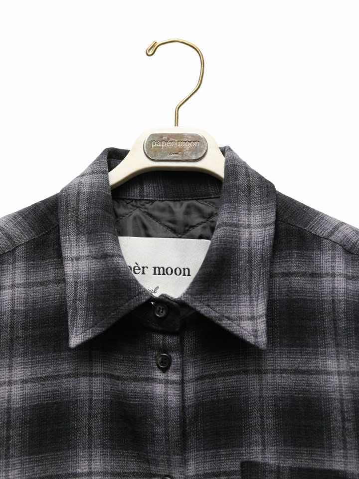 Paper Moon - Korean Women Fashion - #momslook - Oversized Flannel Check Quilted Button Down Shirt Jacket - 11