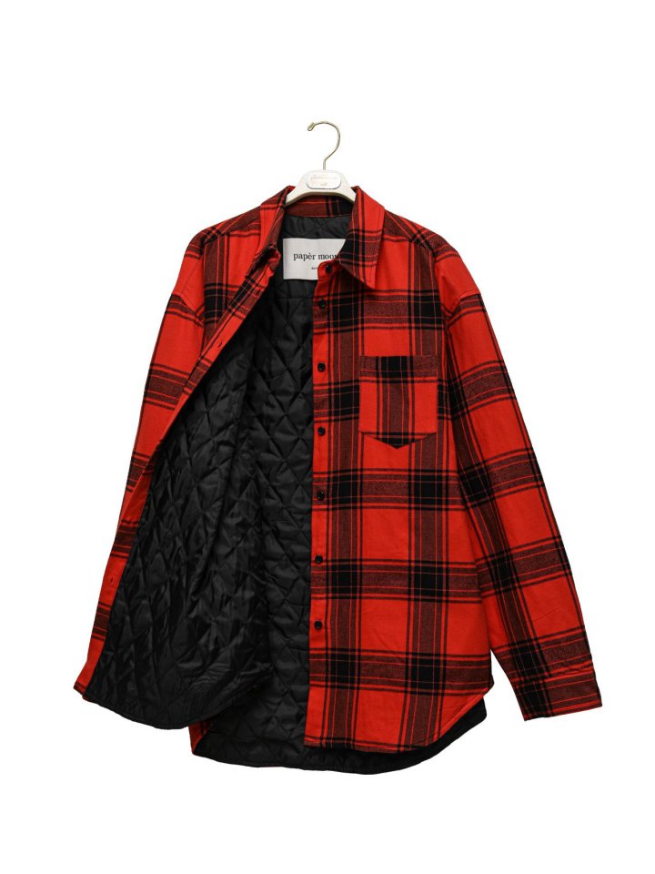 Paper Moon - Korean Women Fashion - #momslook - Oversized Flannel Check Quilted Button Down Shirt Jacket - 10