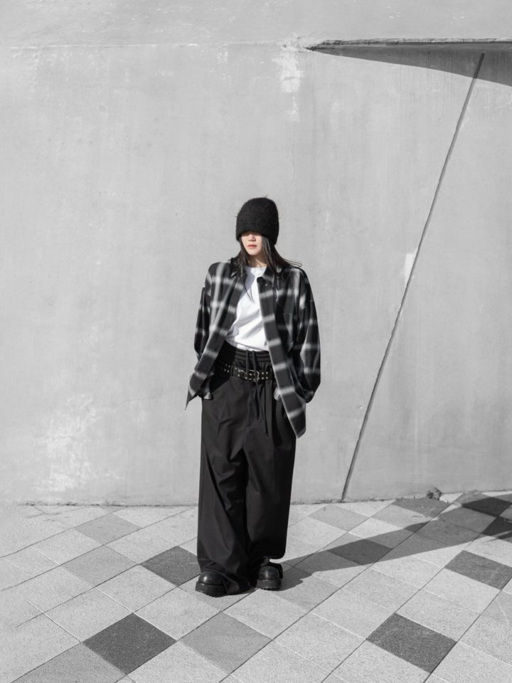 Paper Moon - Korean Women Fashion - #momslook - Oversized Plaid Check Button Down Shirt - 3